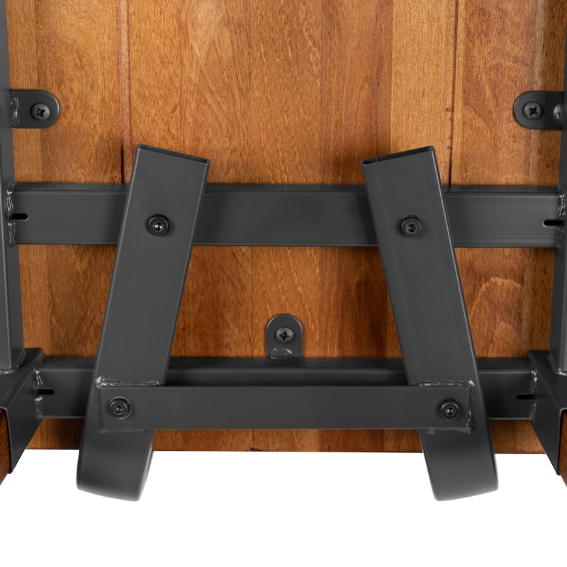 2 Pack Commercial Grade Rustic Industrial Style Wood Dining Barstool