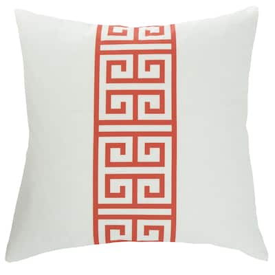 Dann Foley - Square Linen Cushion - Greek Key Upholstery