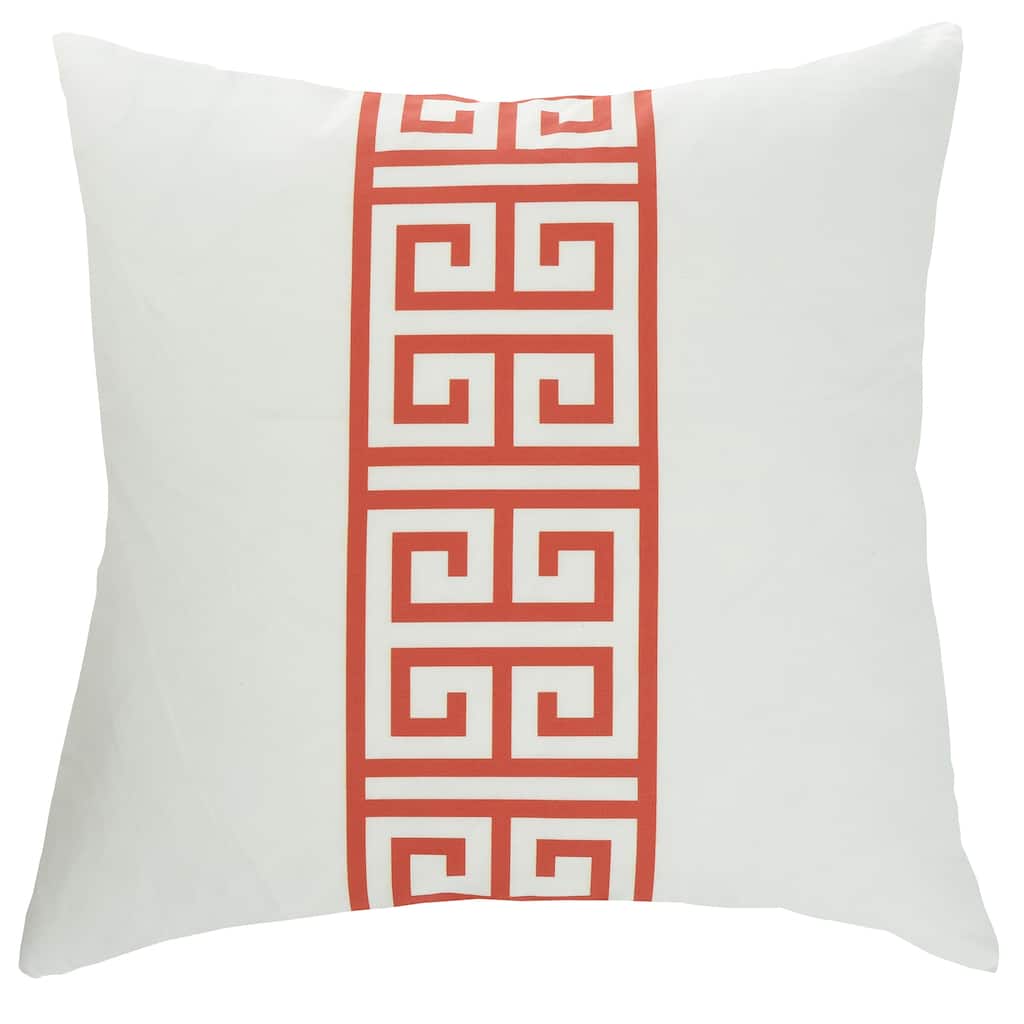 Dann Foley - Square Linen Cushion - Greek Key Upholstery