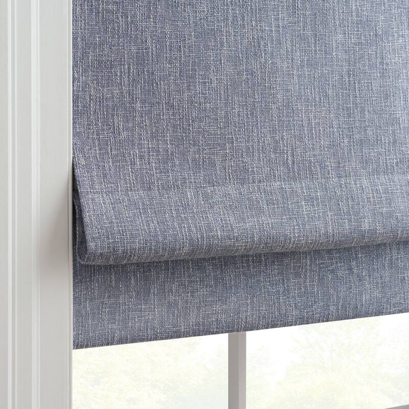 Eclipse Drew Textured Solid 100% Total Blackout Cordless Roman Shade