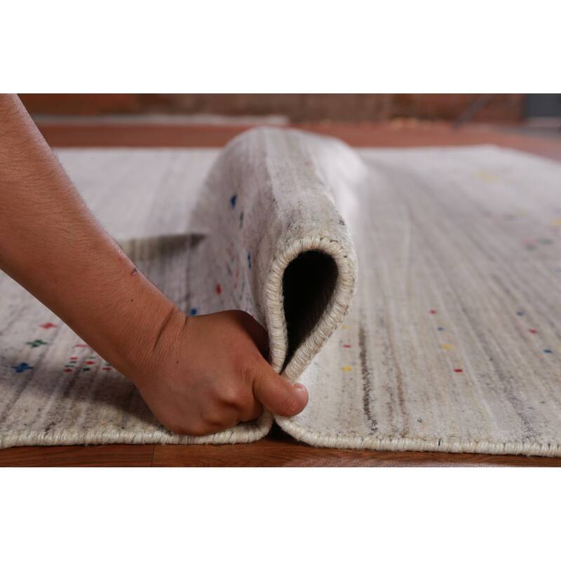 Hand Knotted Oriental 100% Wool Carpet Tribal Animal Pictorial Greys & Charcoal Gabbeh Area Rug - 10' 1'' X 8' 1''