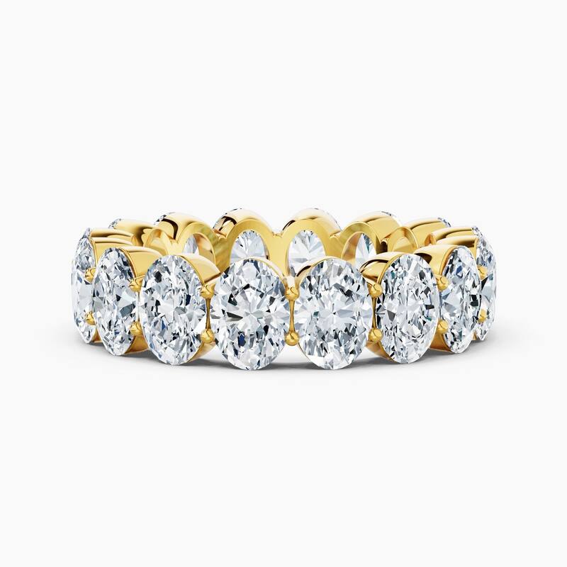 Auriya 14k Gold Oval North-South Lab Grown Diamond Eternity Band 2.40 - 10.50 ct. tw. (F-G, VS) - 8.00 ct. wt. - 4.5 - Yellow