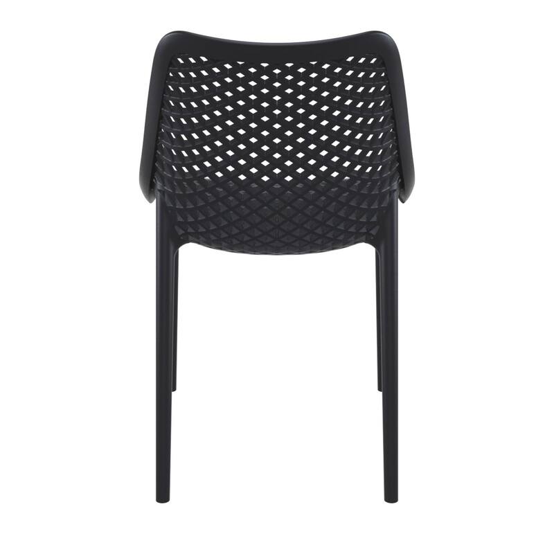 32.25" Black Stackable Outdoor Patio Dining Chair