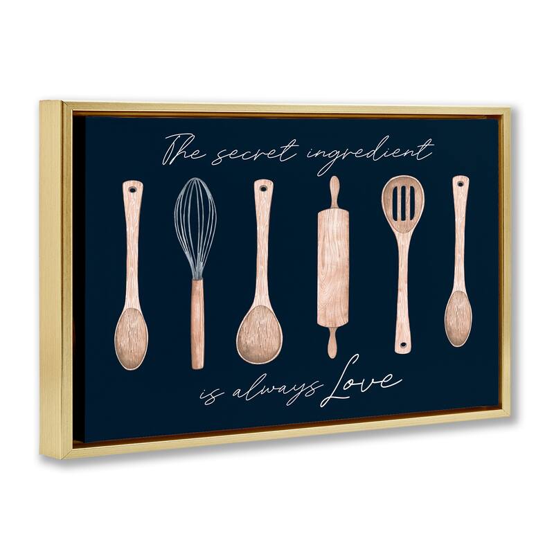 Stupell Secret Ingredient Always Love Framed Floater Canvas Wall Art Design By Lux + Me Designs