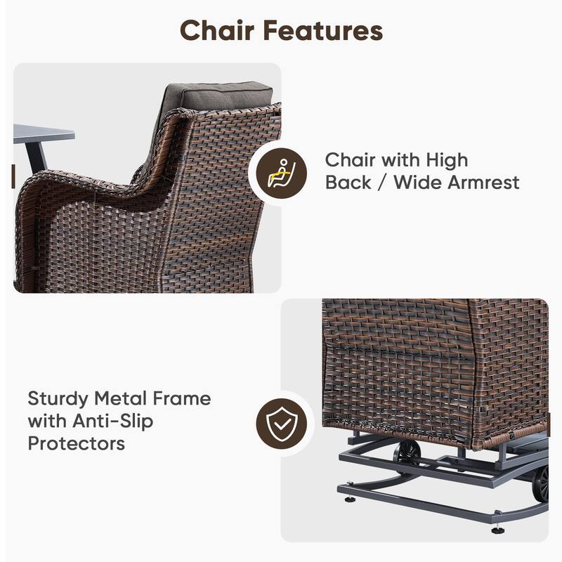 Pocassy Outdoor Double Glider Bench Patio Swing Chair