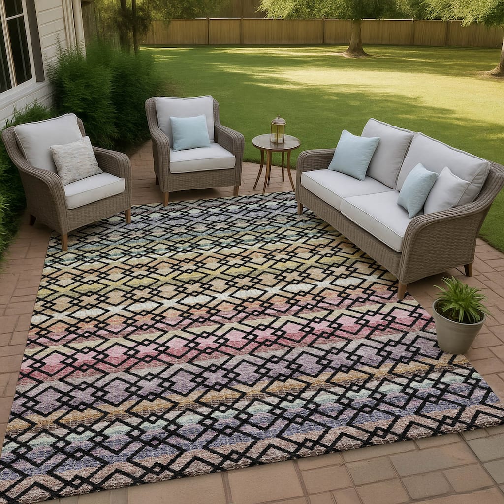 Machine Washable Indoor/ Outdoor Cabo Stripe Chantille Rug