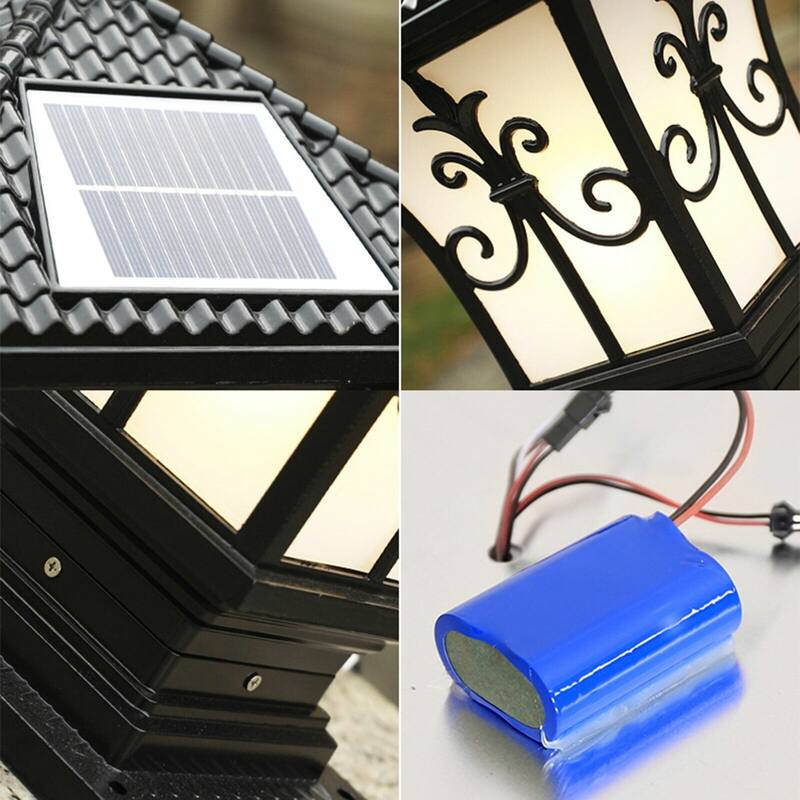 Solar Post Light Outdoor Fence Cap Lamp Waterproof Pillar Lamp - 5.91*5.91*14.97 inches