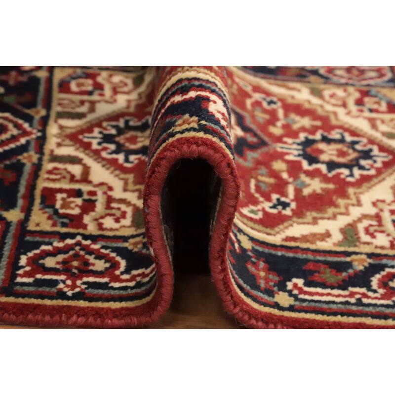 Hand Knotted Oriental 100% Wool Carpet Traditional Medallion Oranges & Rust Heriz (serapi) Area Rug - 3' 0'' X 2' 0''
