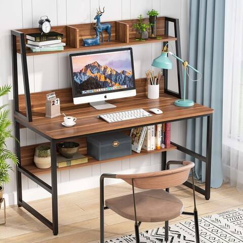 Computer Desk with Hutch and Bookshelf,Home Office Desk,Study Writing Table