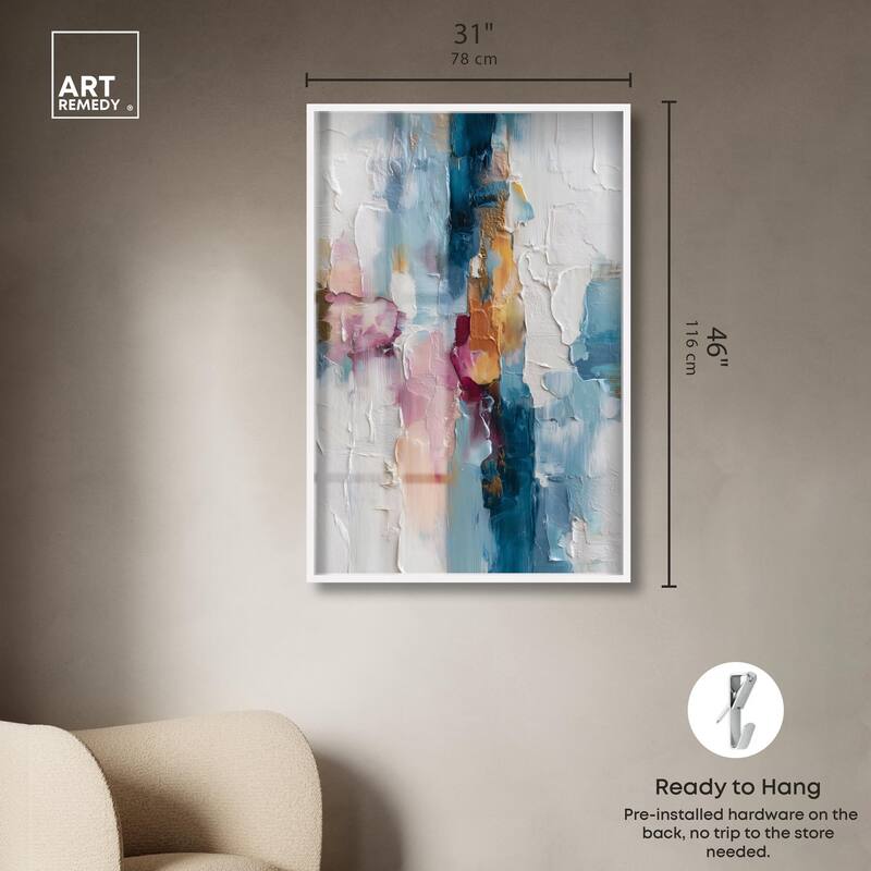 Petal Pink and Ocean Blue II Shadowbox by Art Remedy
