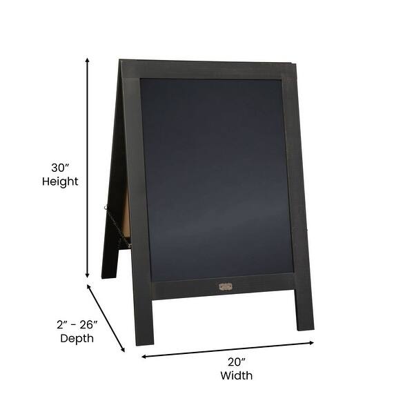 dimension image slide 7 of 15, Wood A-Frame Magnetic Chalkboard Set-Markers, Stencils, and Magnets