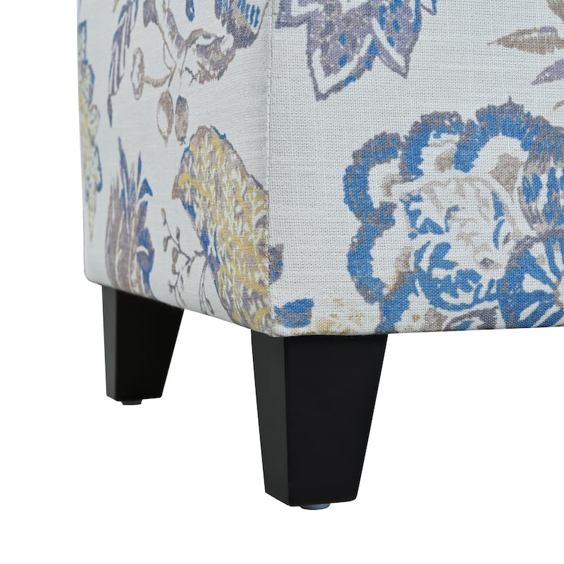 Breanna Floral Upholstered Storage Ottoman by Christopher Knight Home