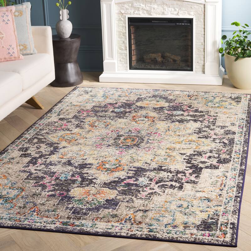 Madison Distressed Rug SAFAVIEH Madison Katelijne Boho Medallion Distressed Area Rug - On Sale ...
