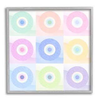 Stupell Modern Pastel Circles Framed Giclee Art Design by Lil' Rue ...