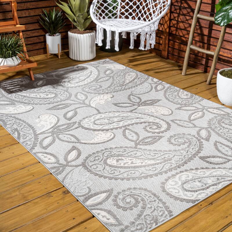 JONATHAN Y Gordes Paisley High-Low Indoor/Outdoor Area Rug