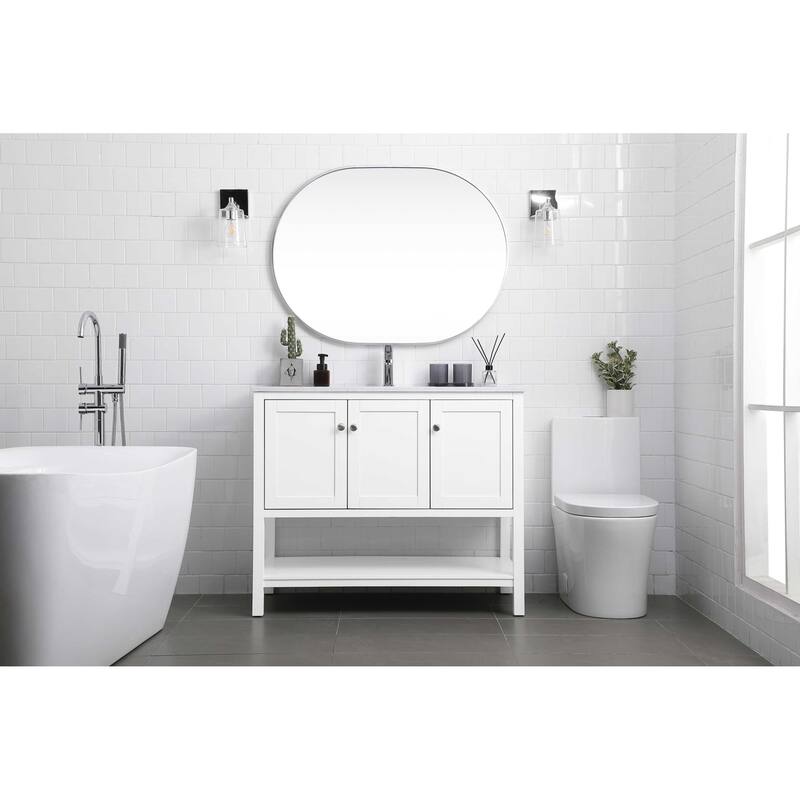 Elegant Lighting VF22242 Heath 42" Free Standing Single Basin Vanity