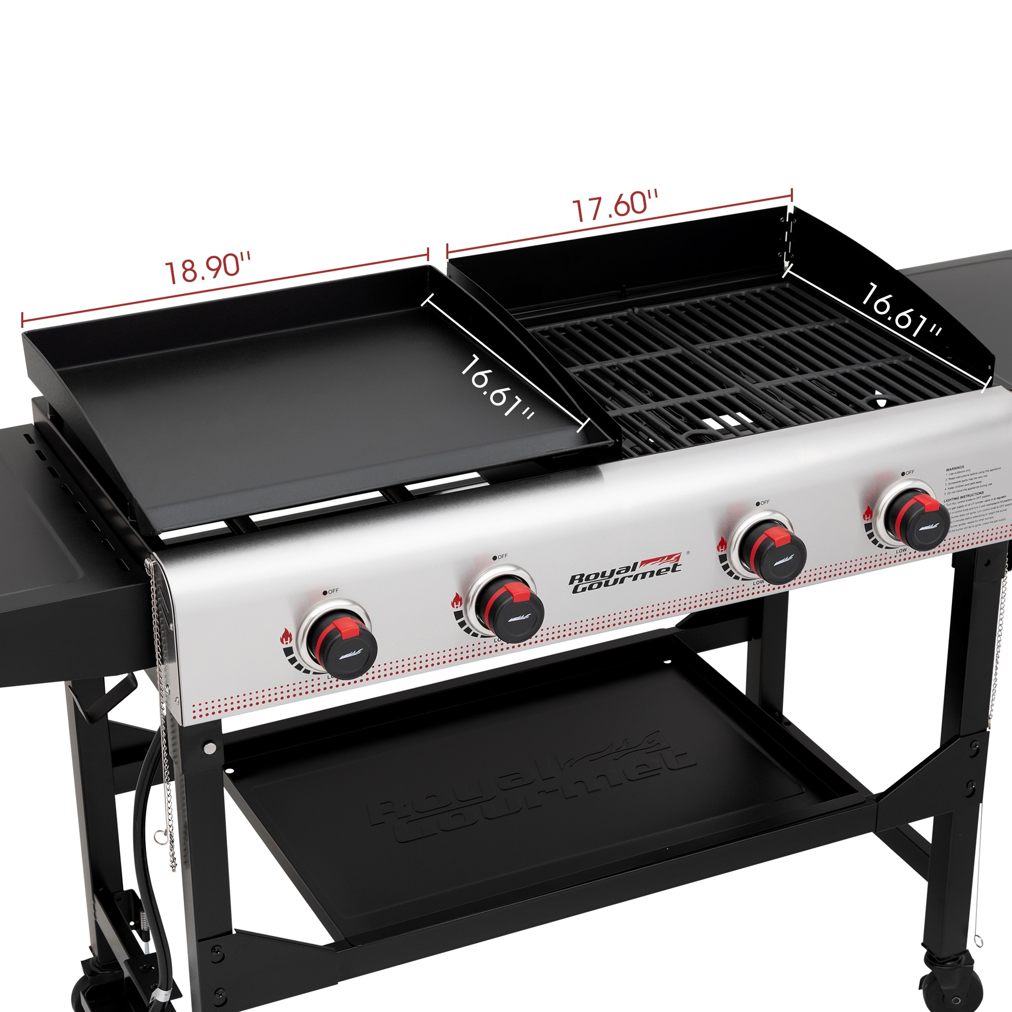 Griddle outlet grill combo