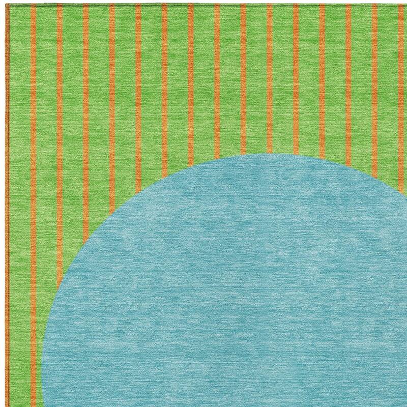 HomeRoots Striped Transitional Rectangle Outdoor Rug