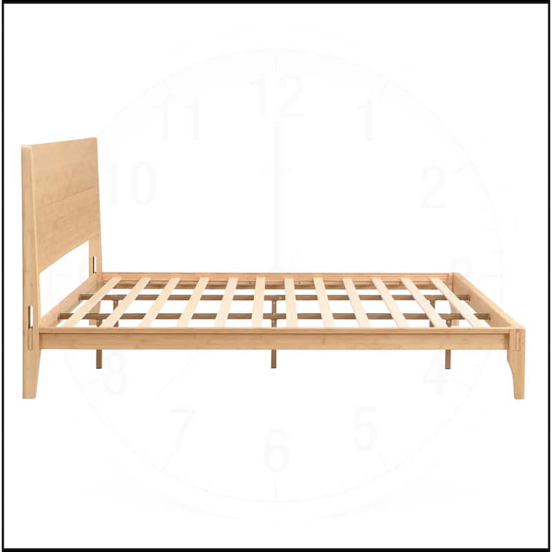 12 Inch Bamboo Wood Platform Bed with Wood Slat Metal Support