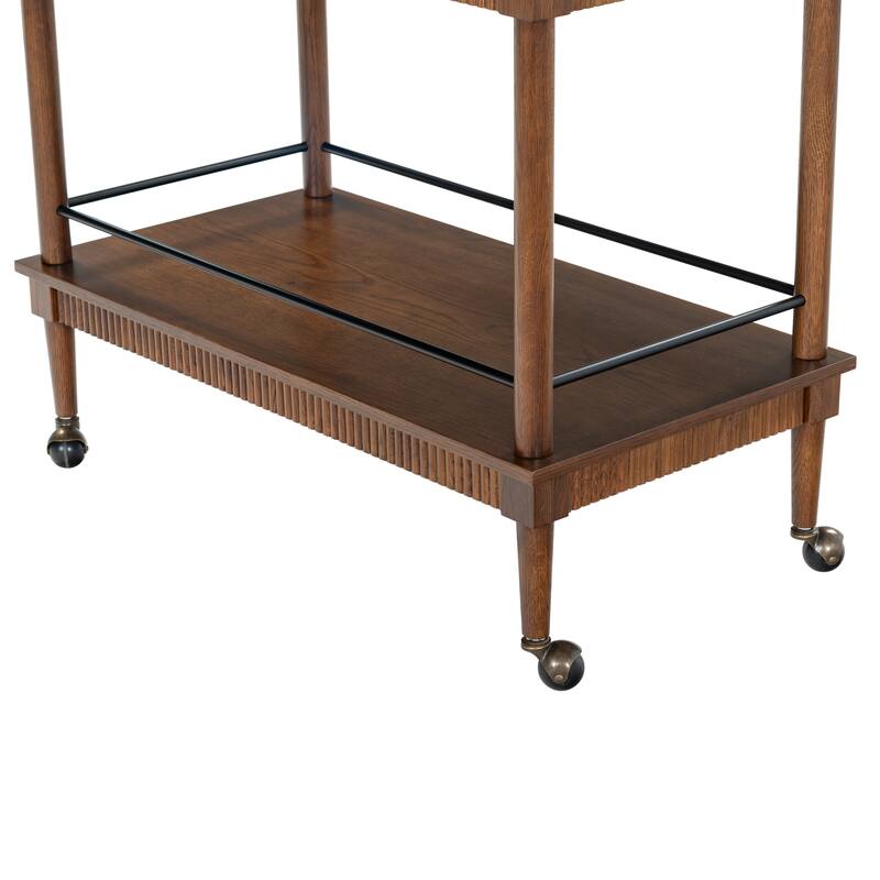 SAFAVIEH Couture Donna Brielle 2-Shelf Wood Bar cart - 38"W x 20"D x 32"H