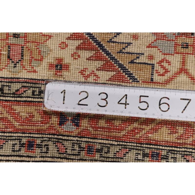 Geometric Anatolian Oriental Vintage Area Rug Hand-Knotted Wool Carpet - 6'9" X 10'0"