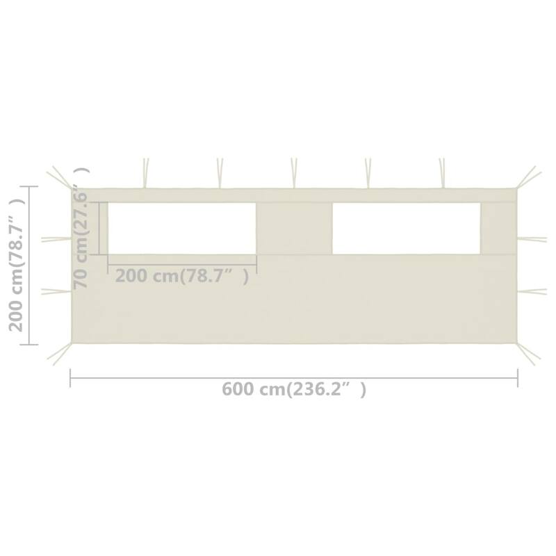 vidaXL Canopy Sidewall Patio Pavilion Panel Walls Gazebo Sidewall with Windows