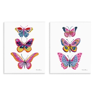Stupell Industries 'Girls Rule' Butterfly Wall Plaque For Kids Room – Pink Typography, 10x15 Inches, Made In USA, Ready To Hang