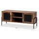 preview thumbnail 11 of 9, Valeska Industrial Walnut Brown Finished Wood & Metal 2-Door TV Stand