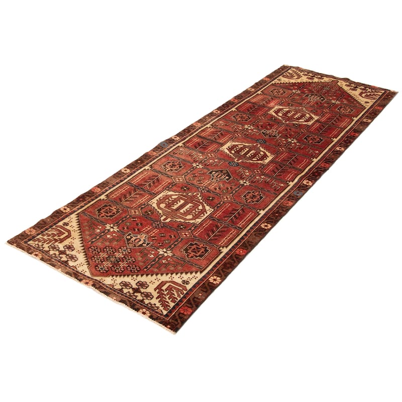 ECARPETGALLERY Hand-knotted Anadol Red Wool Rug - 3'9 x 10'11