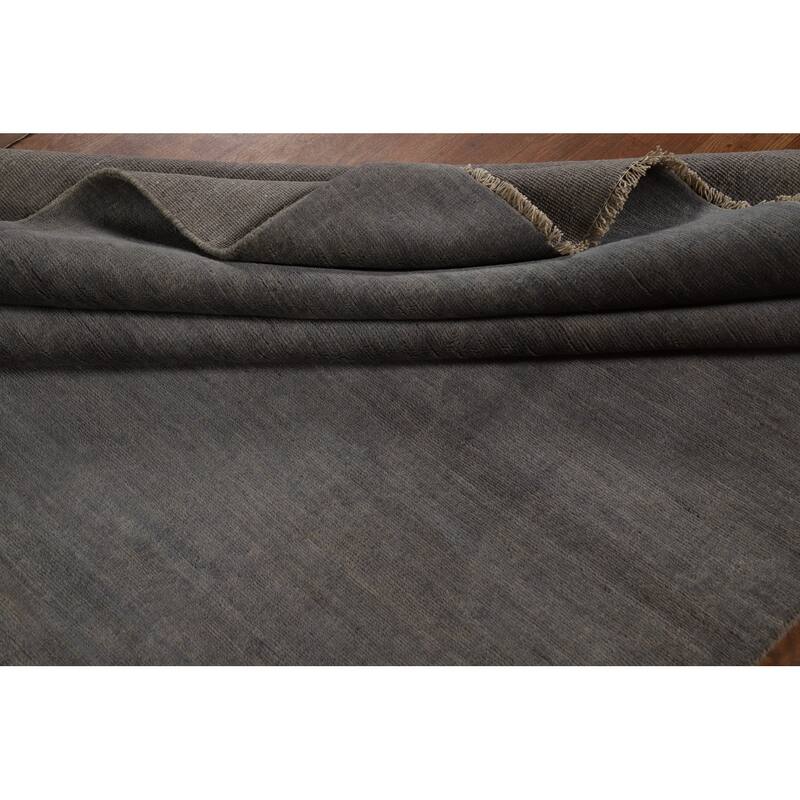 Gray Modern Gabbeh Oriental Area Rug Hand-Knotted Wool Carpet - 5'9" x 7'10"