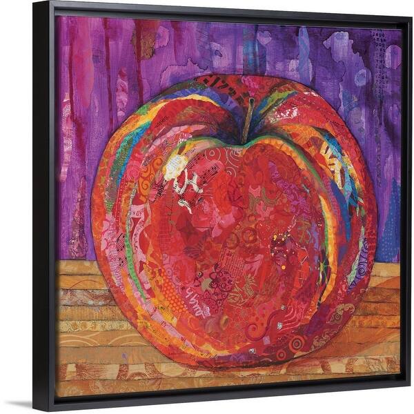 Apple Black Float Frame Canvas Art Overstock 25498591