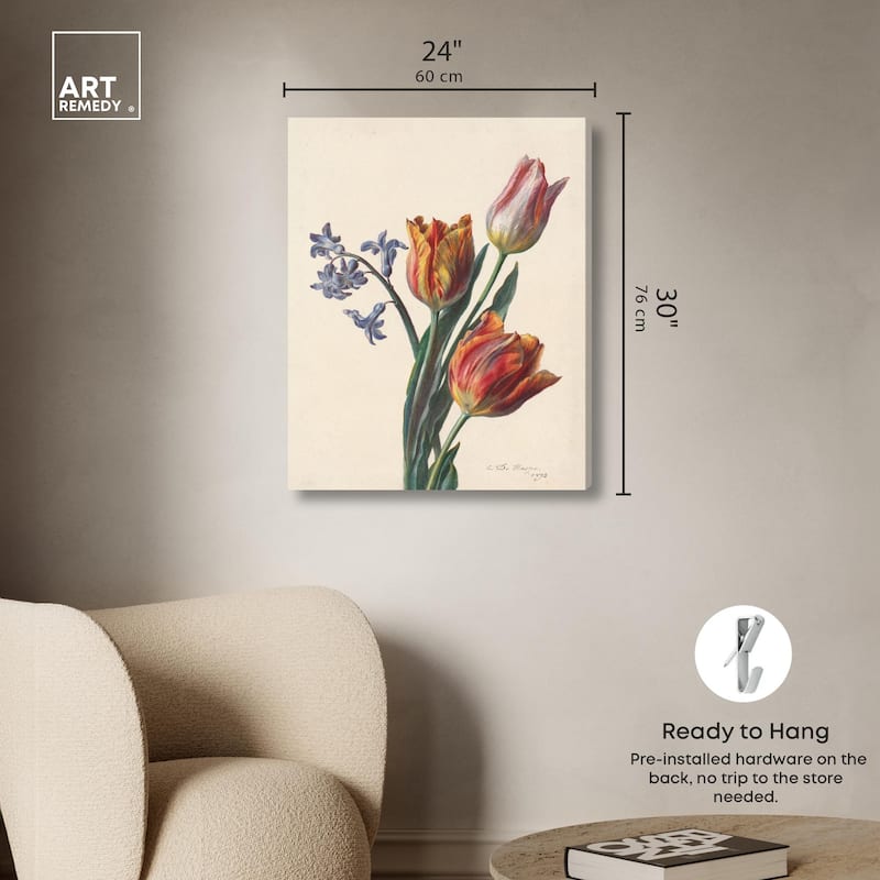 Tulips 1892 Canvas by Art Remedy, Gallery Wrapped