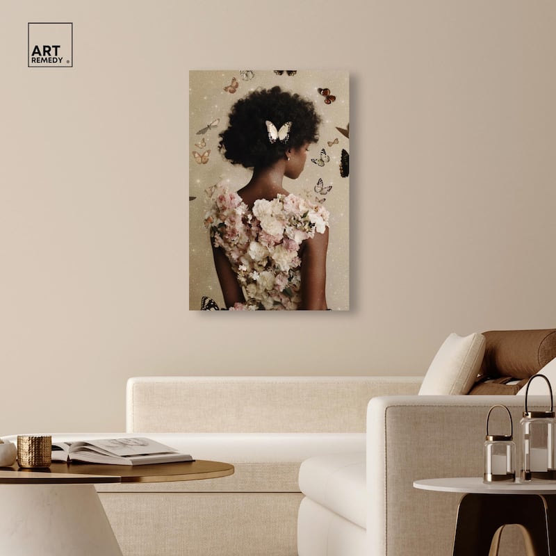 Butterfly Bloom Dress II Canvas by Art Remedy, Gallery Wrapped