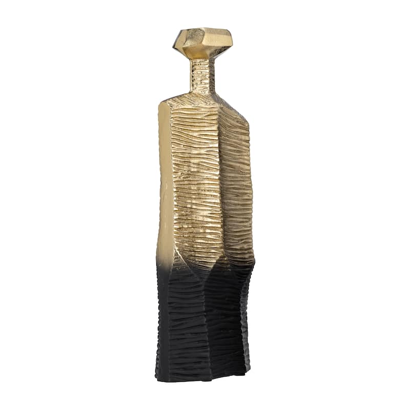 Sagebrook Home Modern Glam Textured Two Tone Gold Metal Vase