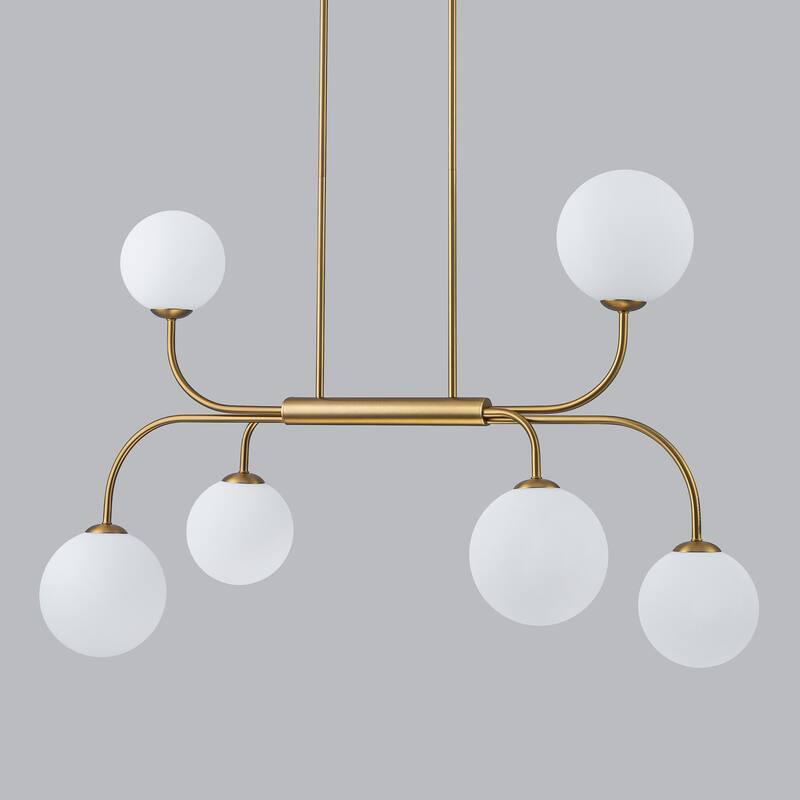 4/6-Light Glass Bubble Dimmable Sputnik Modern Linear Chandelier