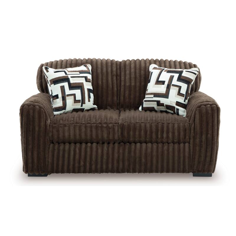 Roundhill Furniture Solenne Chair and Ottoman Set, Oversized Chair and Ottoman with Jumbo Corduroy Upholstery