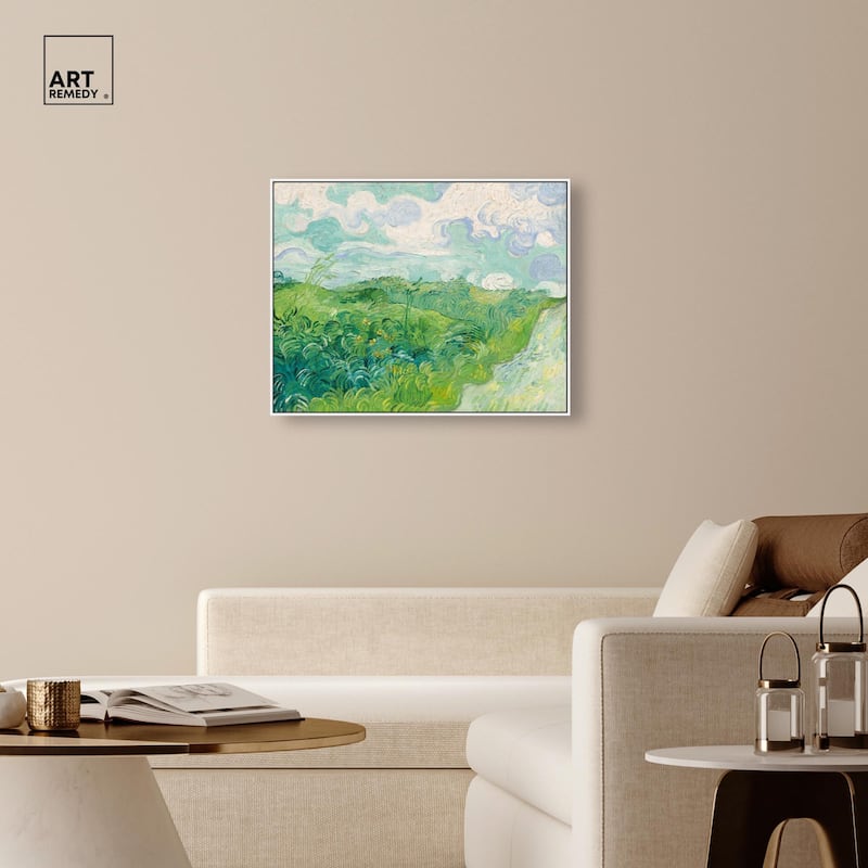 Green Wheat Fields Canvas by Art Remedy