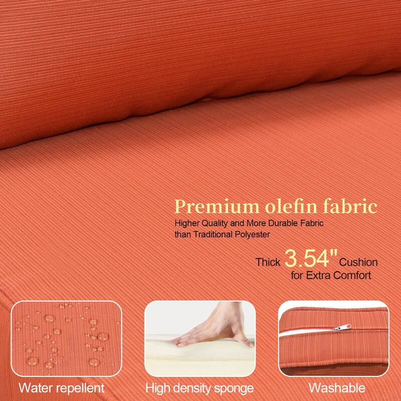 OVIOS 9-piece Patio Wicker Swivel Chair Set With 30" Fire Pit