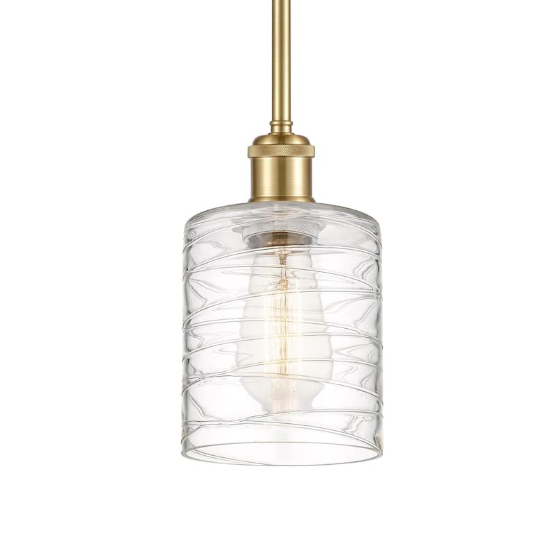 Innovations Lighting 516-1S-8-5 Cobbleskill Pendant Cobbleskill 5" - Deco Swirl / Satin Gold