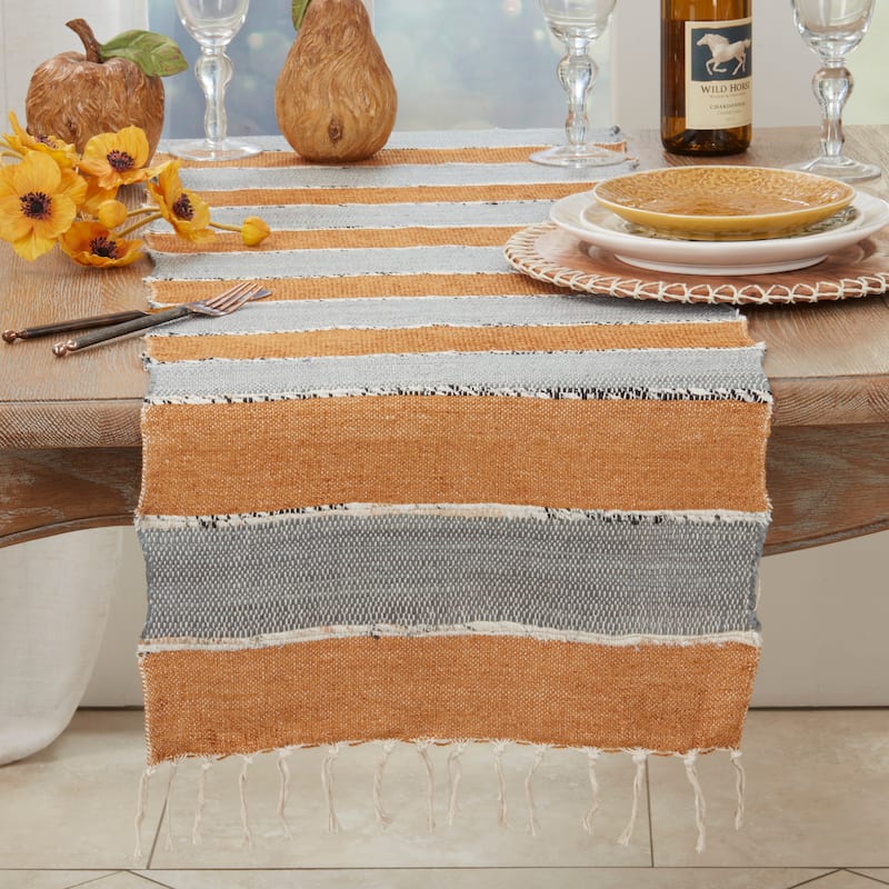 Boho Chic Fringe-Edged Table Runner - 16"x72"