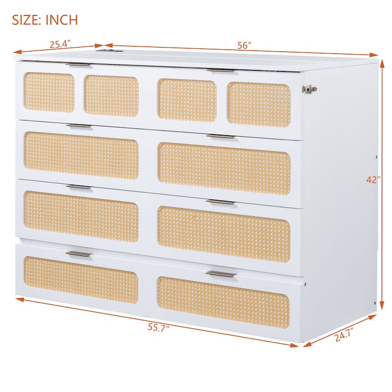 Modern Murphy Bed with Large Drawers