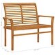 preview thumbnail 4 of 7, vidaXL Patio Bench with Cream Cushion 44.1" Solid Teak Wood - 44.1" x 21.7" x 37"