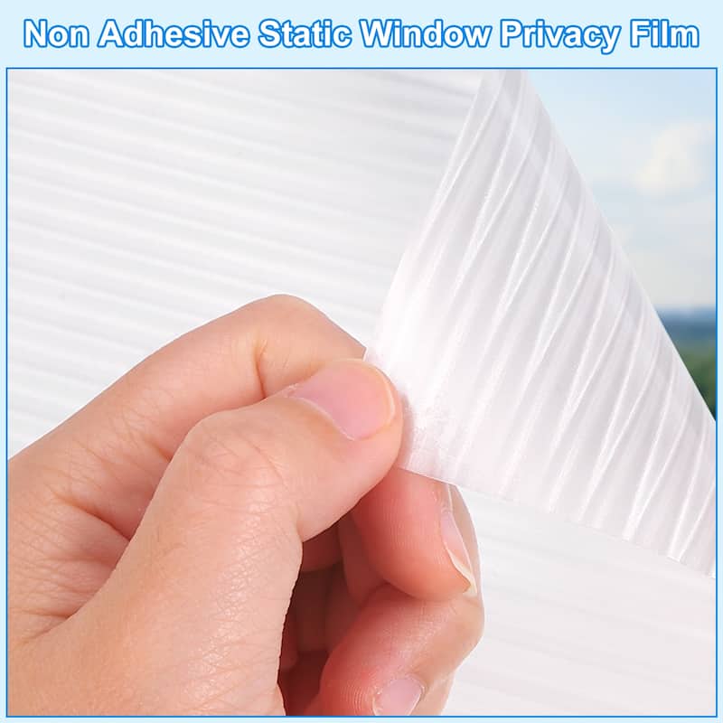 Window Privacy Film, Window Film Vertical Stripes Pattern - White