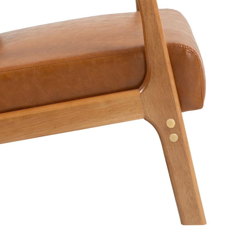 Mid Century Modern Upholstered Wood Frame Accent Chair