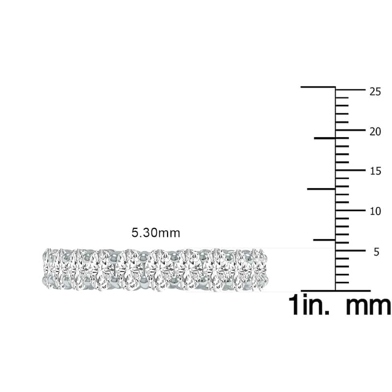 Marquee Jewels Oval Lab Grown Diamond Eternity Band in 14K White Gold (4.75 Carat TW)