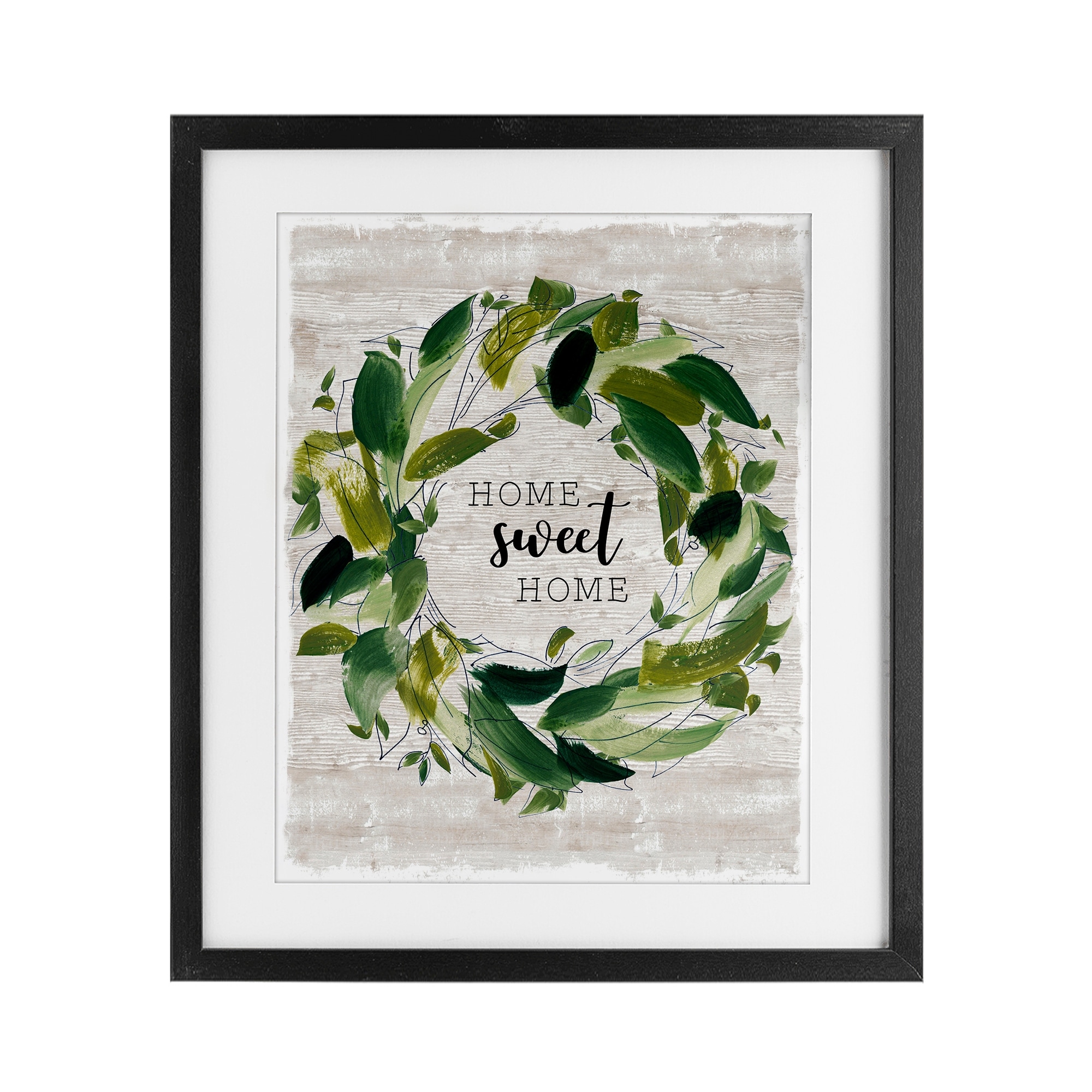 Stupell Sweet Home Rustic Wreath Illustration Under Glass Framed Design By Carol Robinson