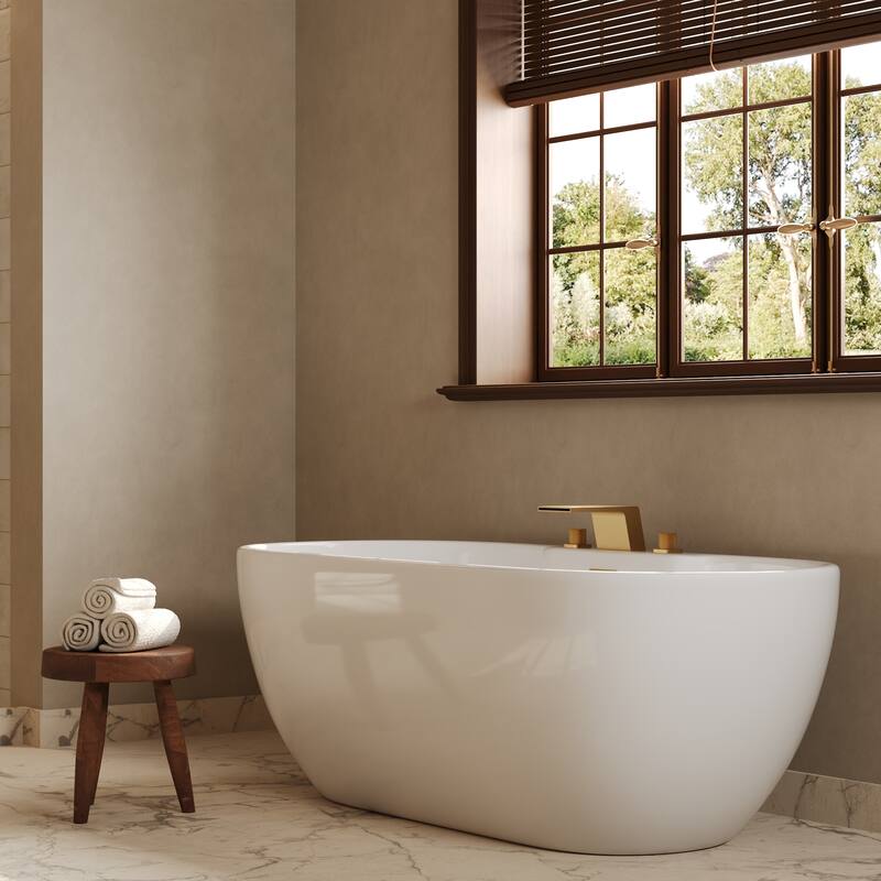 GRANDJOY Waterfall Bathtub Faucet with Two Handle and Elegant Design