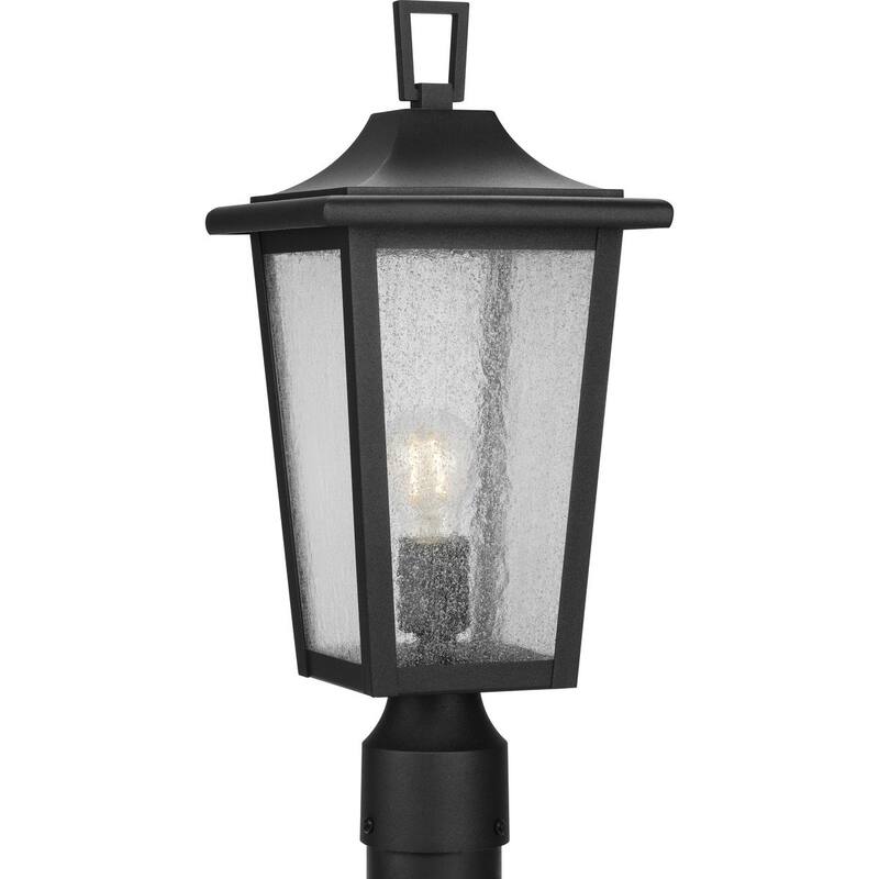 Padgett Collection One-Light Textured Black Outdoor Post Light - 8 in x 8 in x 18.5 in - 8 in x 8 in x 18.5 in