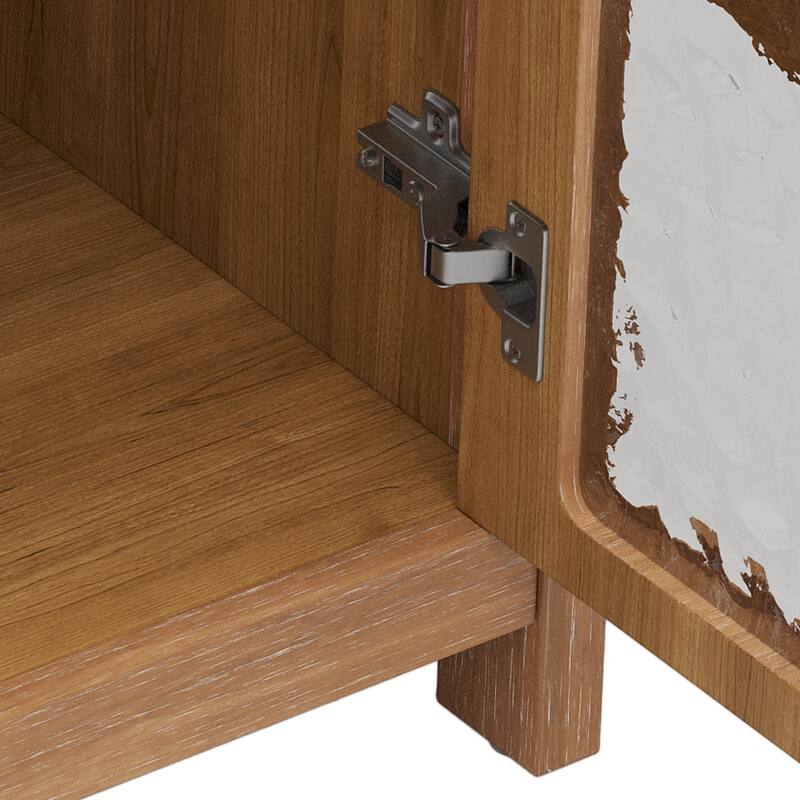 Roomfitters 31" Farmhouse Bathroom Vanity with Ceramic Sink, Rustic Cabinet with Bronze Pulls and Soft-Closing Doors