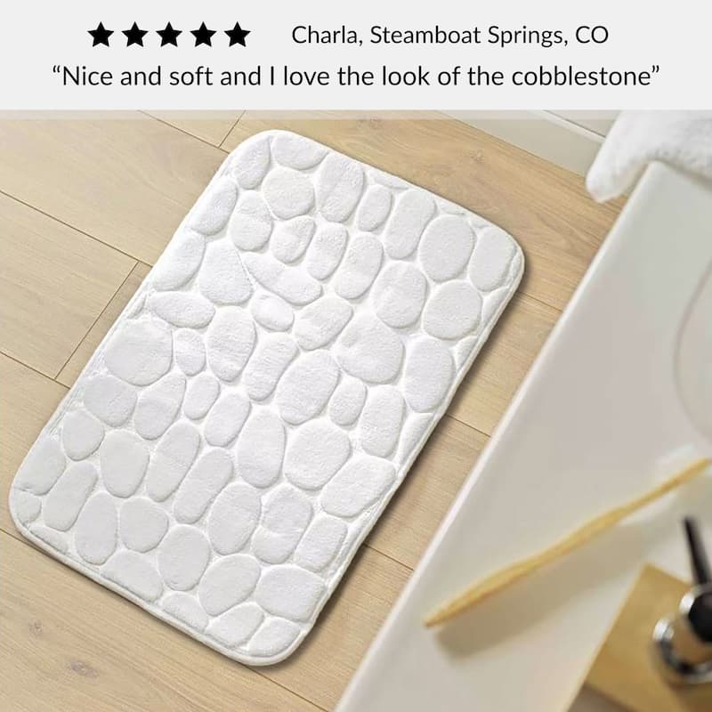 Memory Foam Bath Mat Pebble Design 32x20